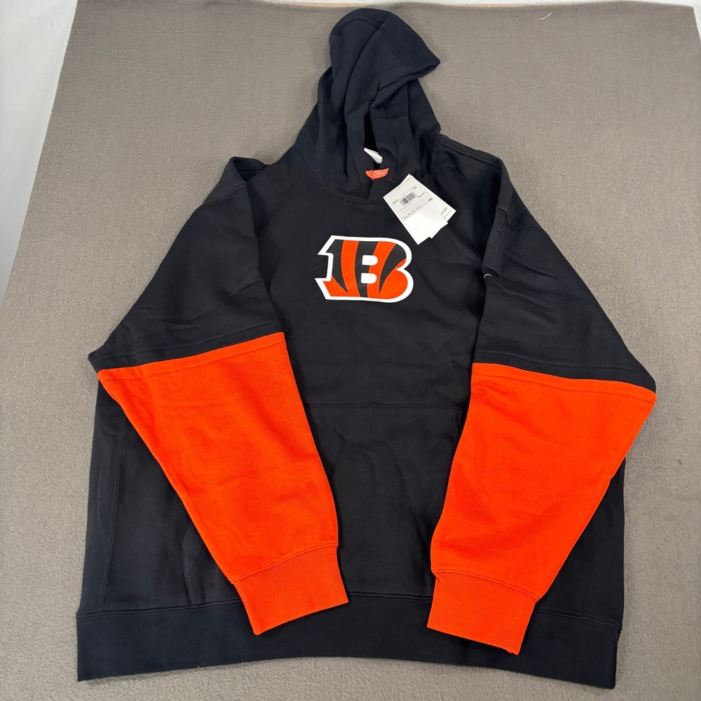 Nike Cincinnati Bengals NFL Hoodie Mens Size XXL Black Orange 02F2-51K-9A-87G